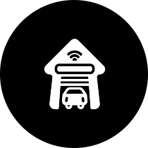 Smart garage icon with car