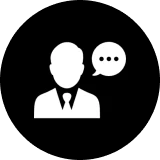 Person icon with speech bubble